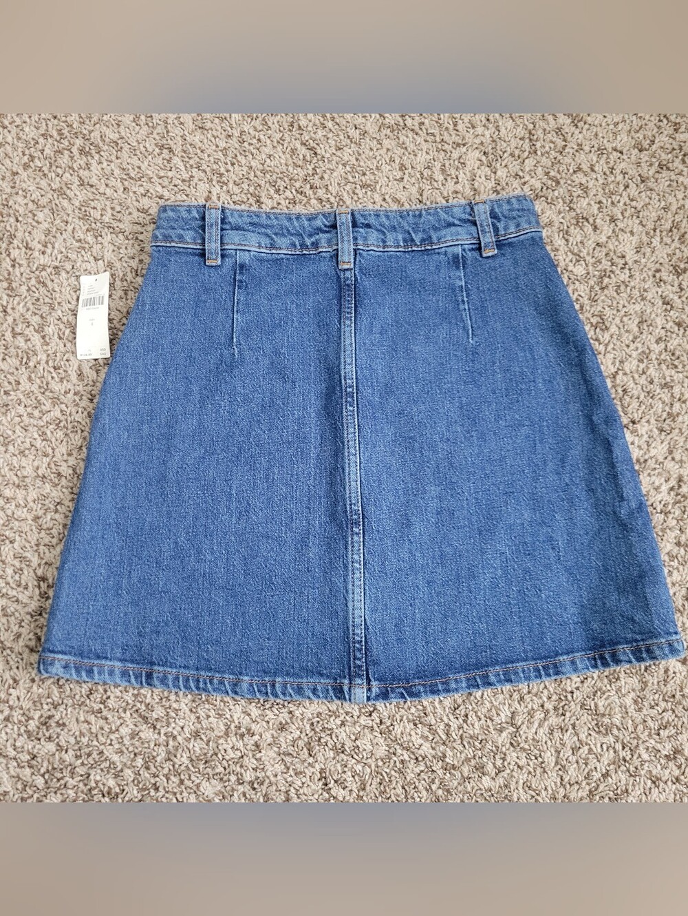 Anthropologie Maeve Denim Bow Mini Skirt Blue Button Front Rhinestone 4 NWT - Picture 5 of 5